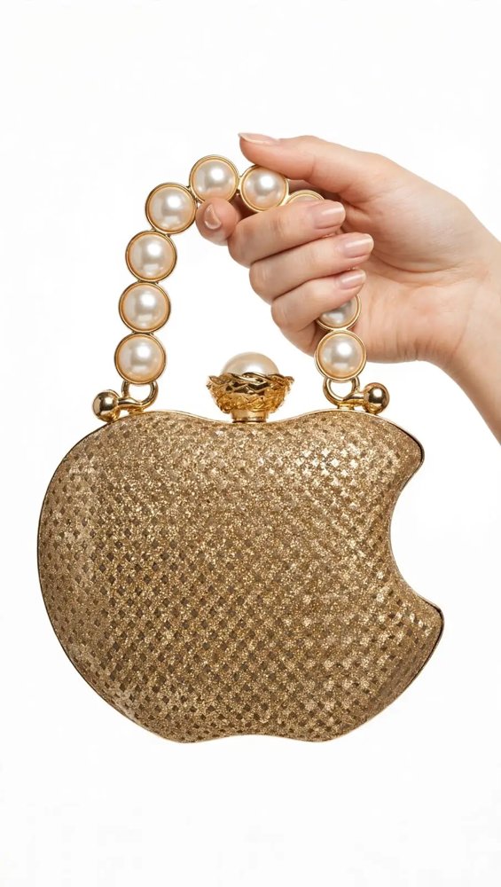 Girl's Golden Metal Fancy Clutch