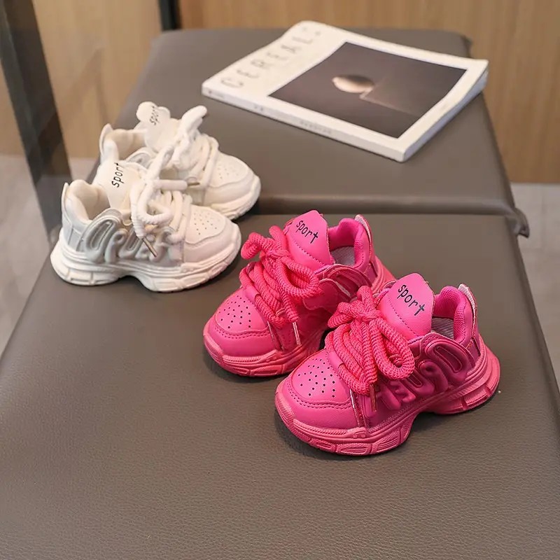 Kids Rose Red Mesh Sneakers